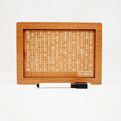 Wooden Piggy Bank With Money Goal Counter