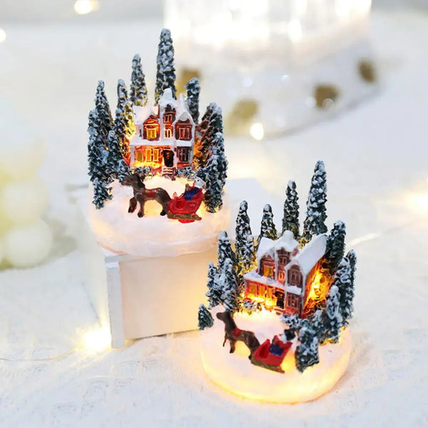 LED Christmas Village House Figurines