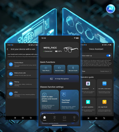 800W AI Camera Smart Glasses – Color-Changing, Translation, Photo & Video, Waterproof