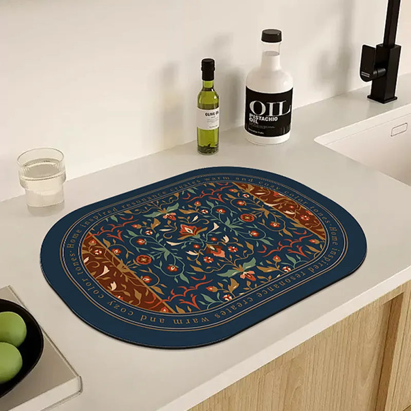 Printed Absorbent Dish Drying Mat