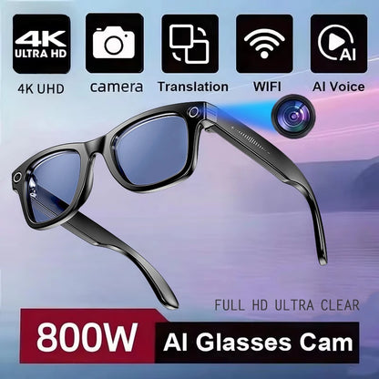 800W AI Camera Smart Glasses – Color-Changing, Translation, Photo & Video, Waterproof