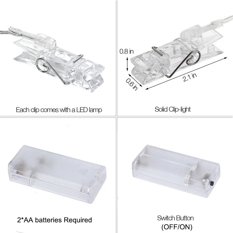 Fairy String Lights with Photo Clips