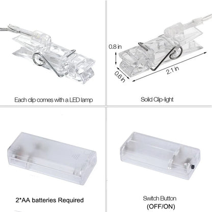 Fairy String Lights with Photo Clips
