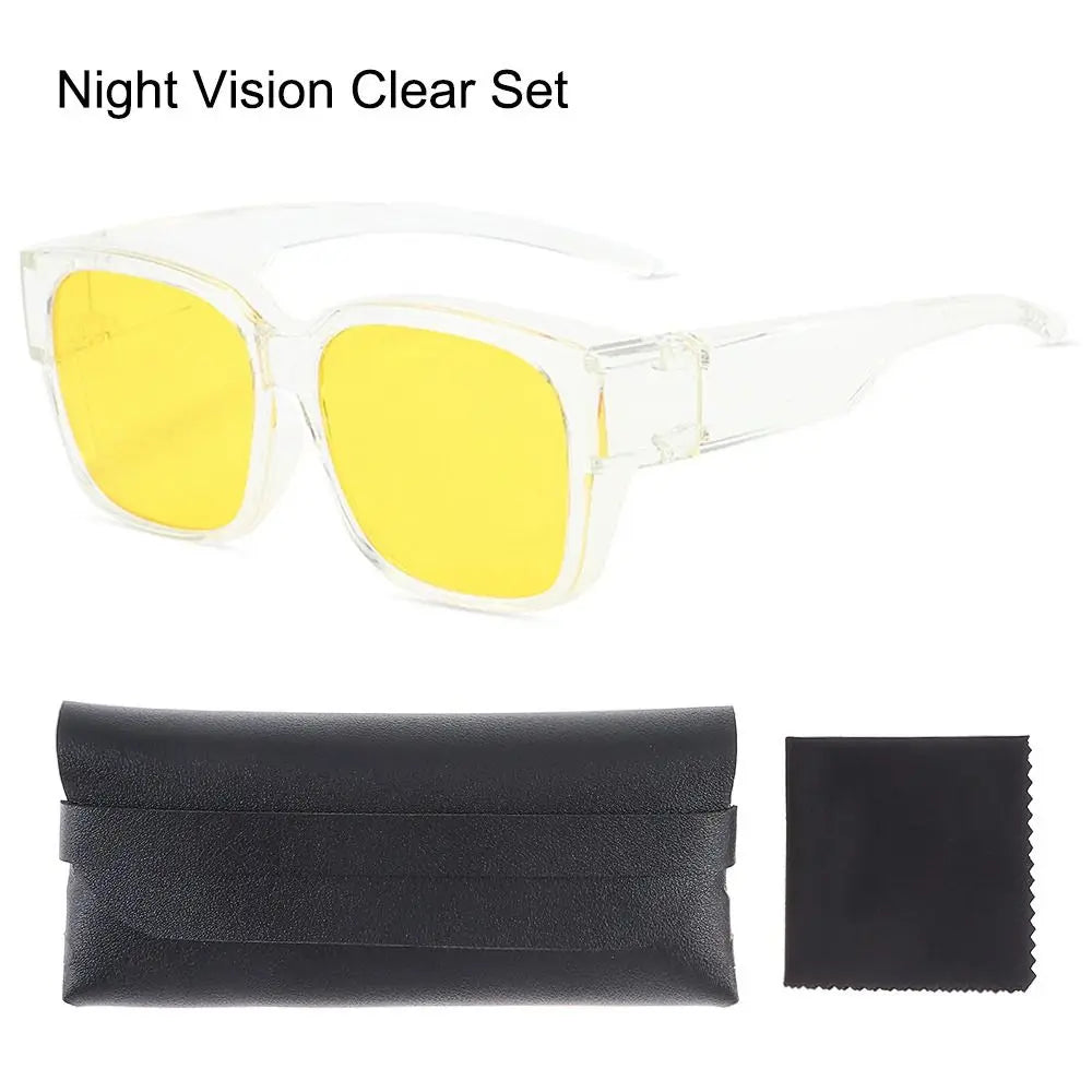 Wrap-Around Fit-Over Polarized Sunglasses – Square Shades with UV400 Protection
