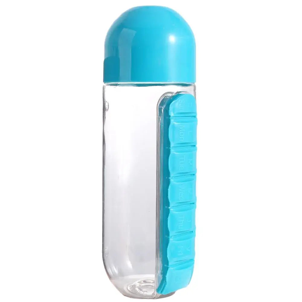 2-in-1 Water Bottle with 7-Day Pill Organizer