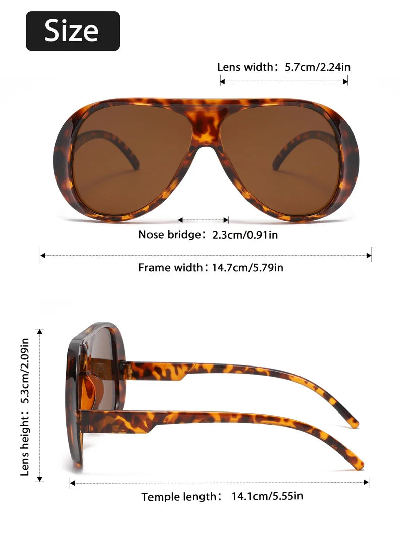 Women's Double Bridge Pilot Sunglasses – UV400 Large Frame