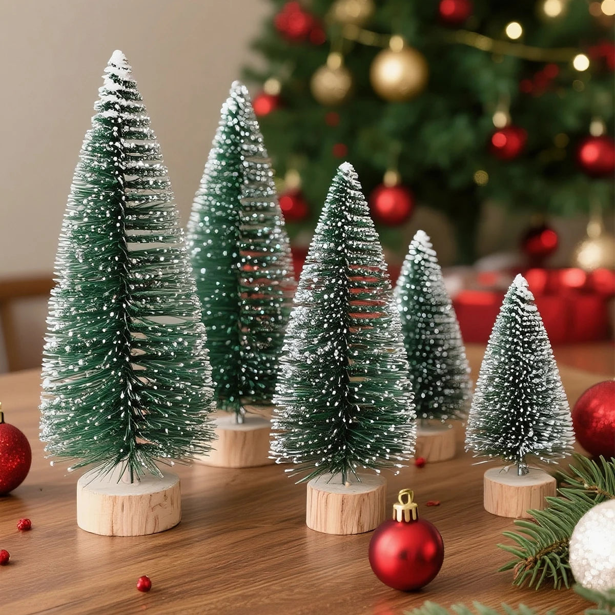 Artificial Mini Wooden Tabletop Christmas Tree