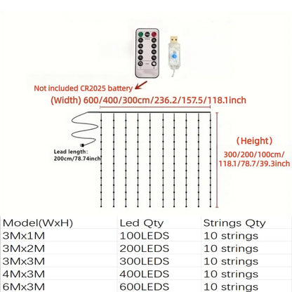 LED Curtain Fairy String Lights Decoration