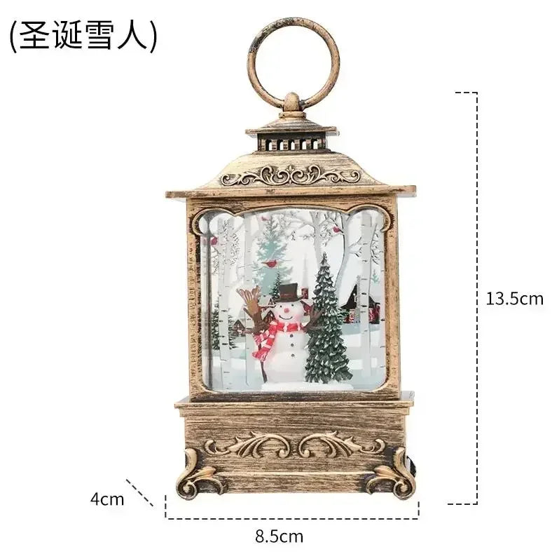 Lighted Christmas Snow Globe Lantern