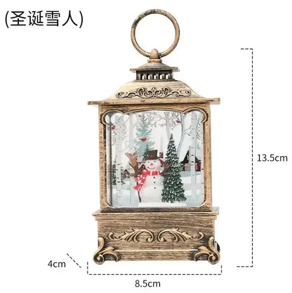 Lighted Christmas Snow Globe Lantern