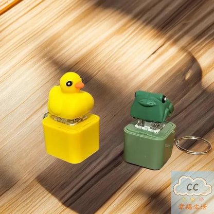 Funny Frog Duck Keychain Fidget Clicker with LED