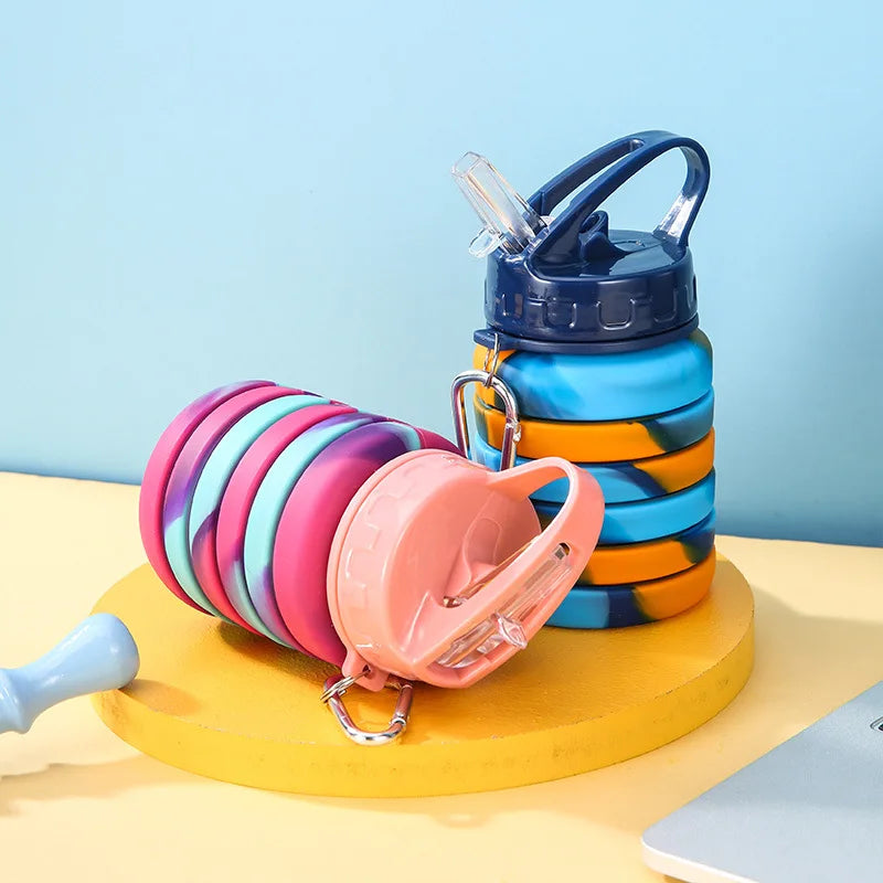 Foldable Silicone Water Bottle 500ML | Leakproof BPA Free