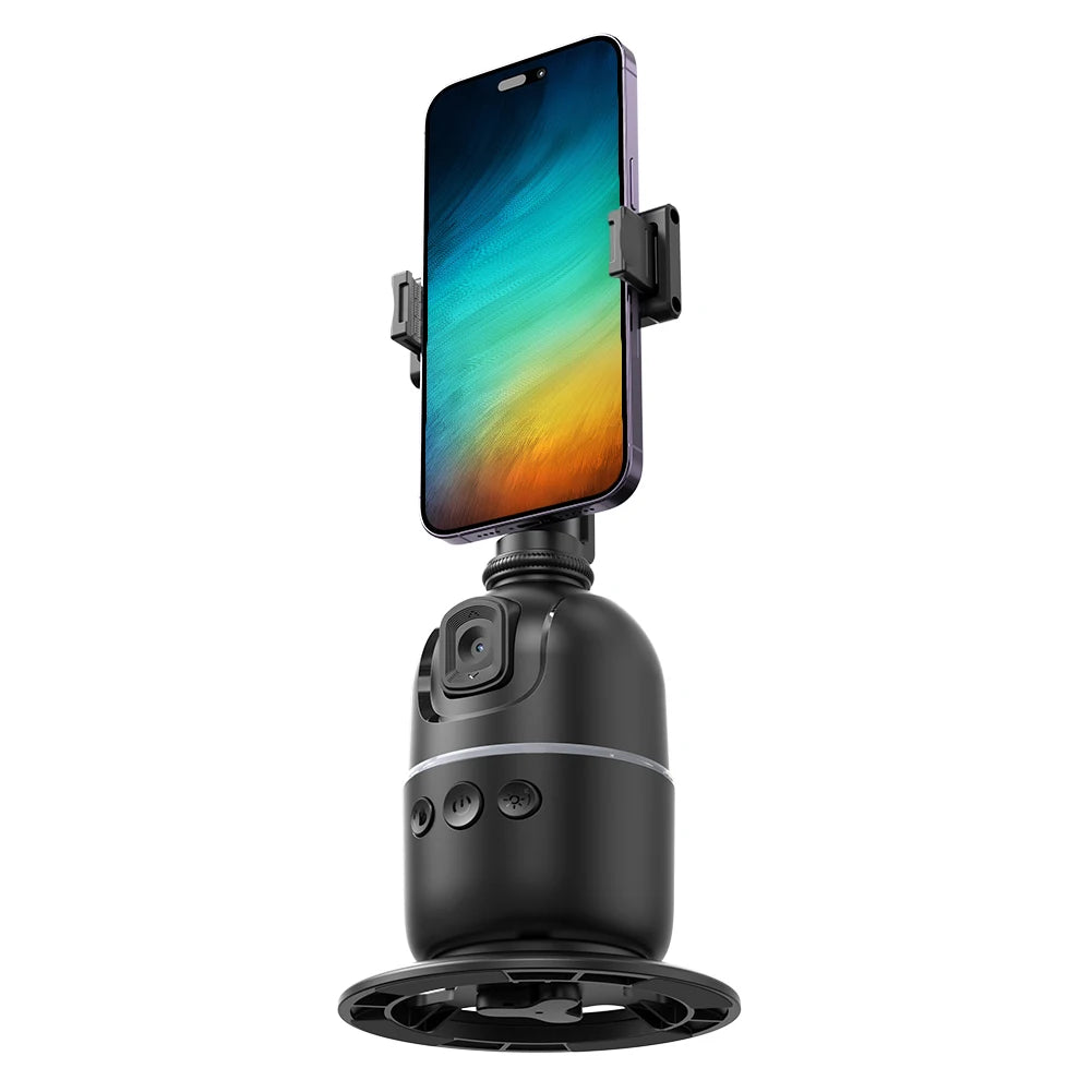360° Auto Face Tracking Tripod – AI Phone Holder with Gesture Control