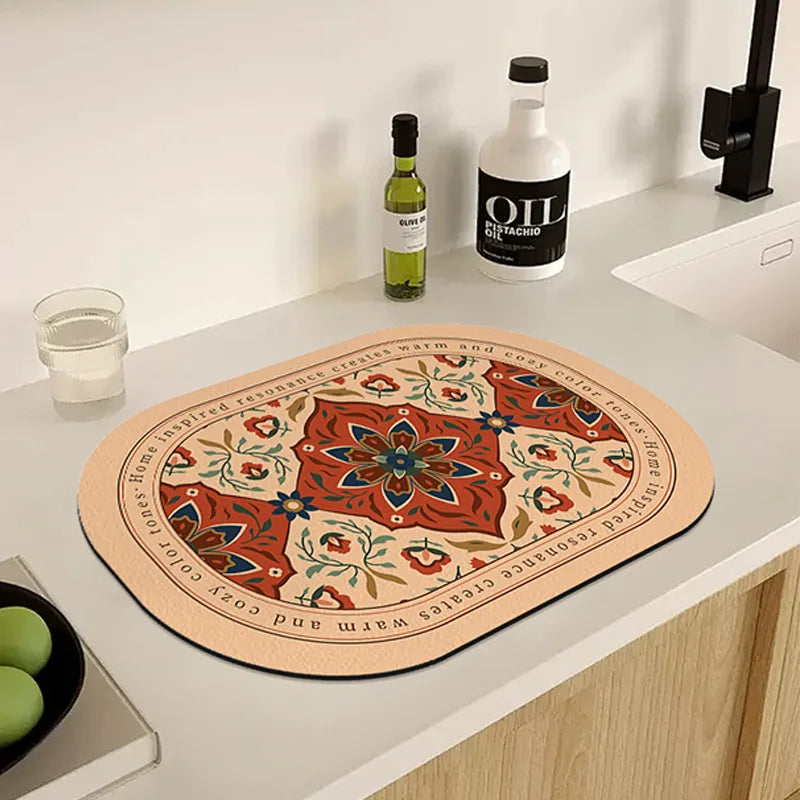 Printed Absorbent Dish Drying Mat