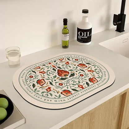 Printed Absorbent Dish Drying Mat