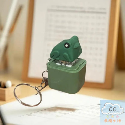 Funny Frog Duck Keychain Fidget Clicker with LED