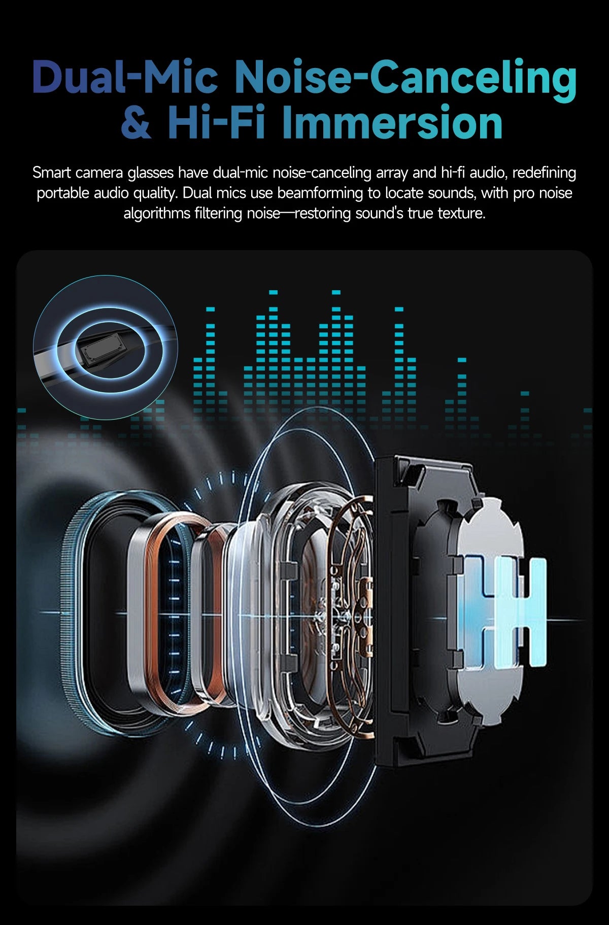 800W AI Camera Smart Glasses – Color-Changing, Translation, Photo & Video, Waterproof