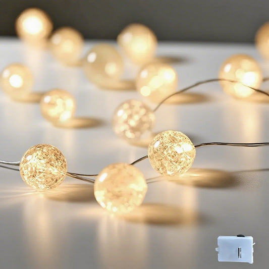 LED Crack Ball Lights String Garland