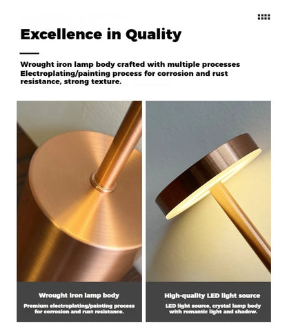 Cordless LED Table Lamp with 3-Color Dimming
