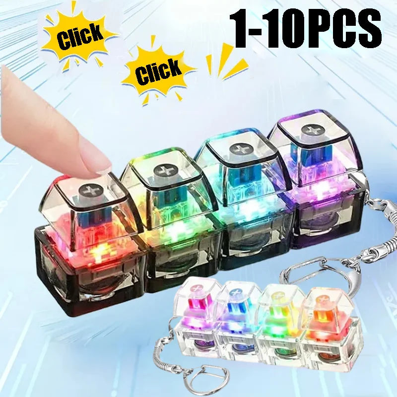 LED Light Up Keychain Fidget Toy Keyboard Clicker