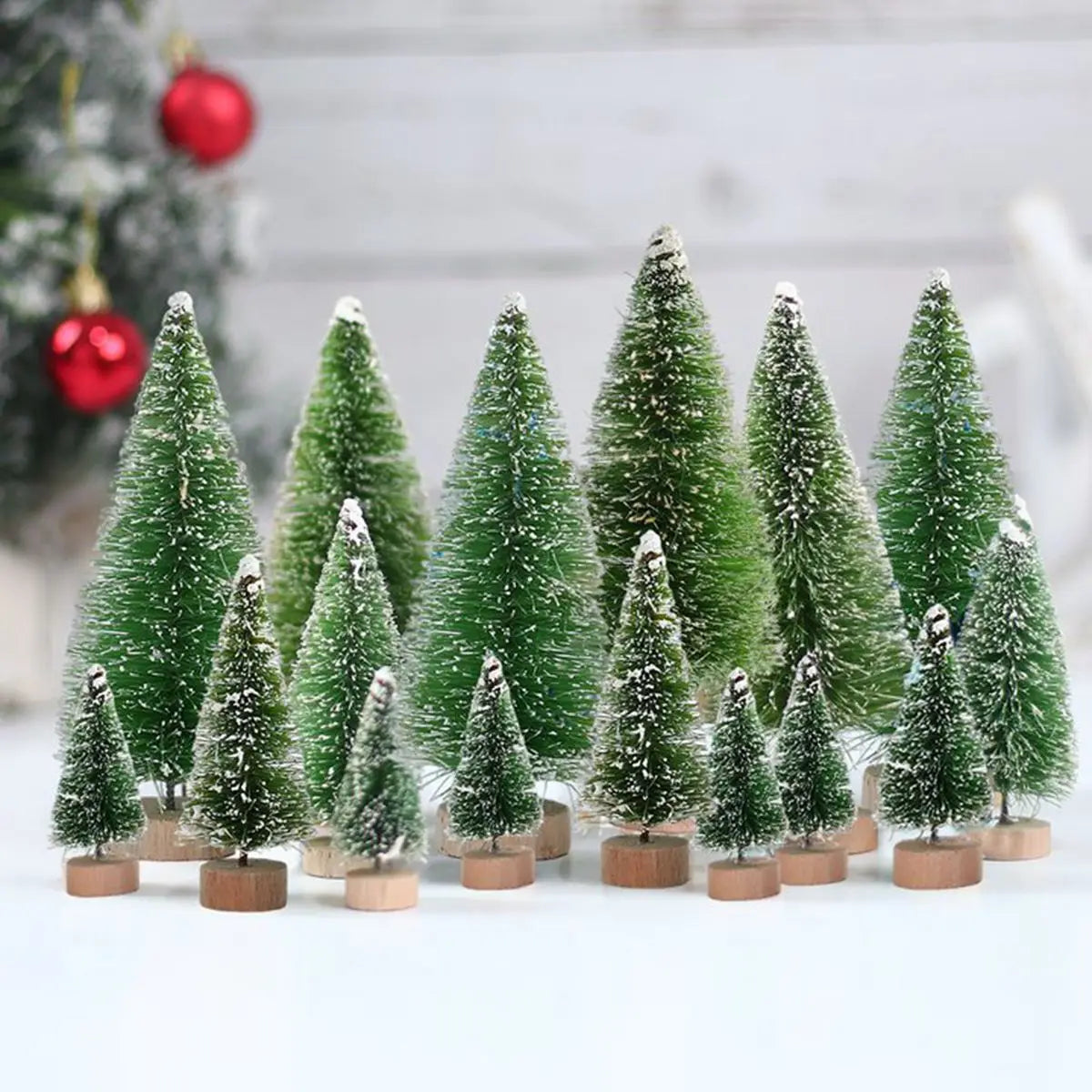 Artificial Mini Wooden Tabletop Christmas Tree
