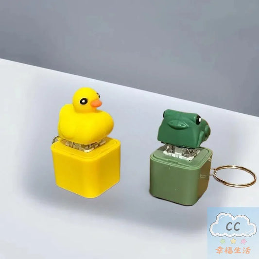 Funny Frog Duck Keychain Fidget Clicker with LED