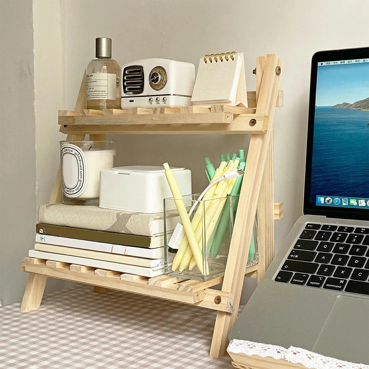 Wooden Desktop Storage Rack
