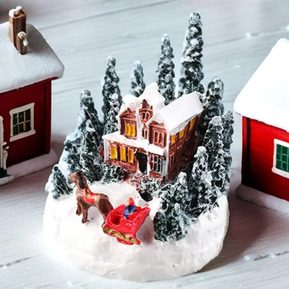 LED Christmas Village House Figurines