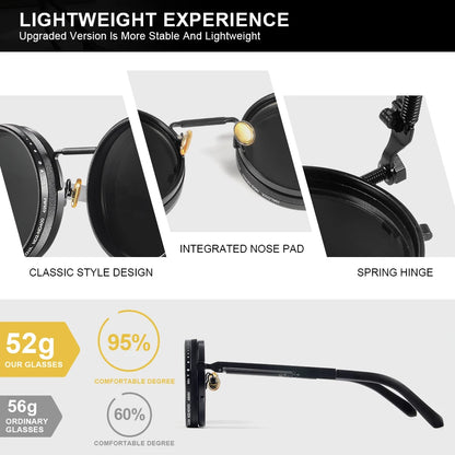 CRIXALIS Adjustable Dimming Round Sunglasses – Polarized UV400 ND9