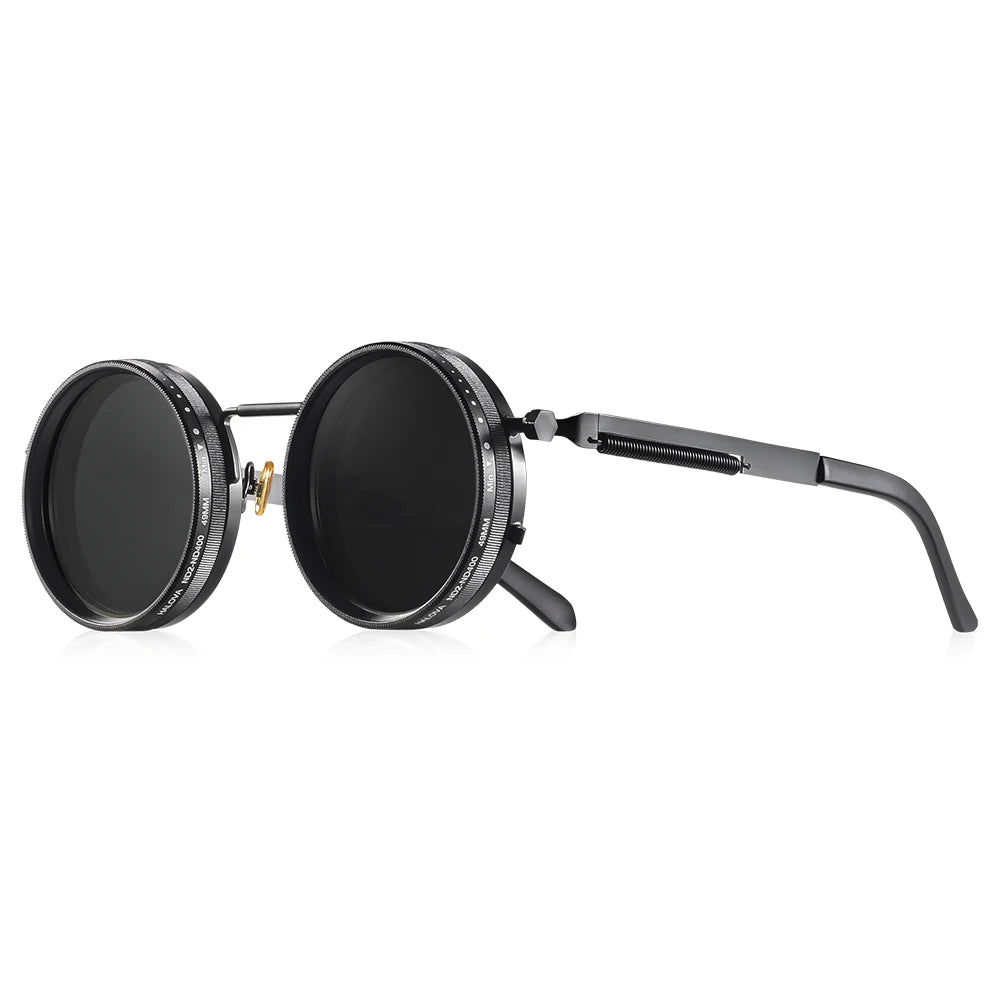 CRIXALIS Adjustable Dimming Round Sunglasses – Polarized UV400 ND9