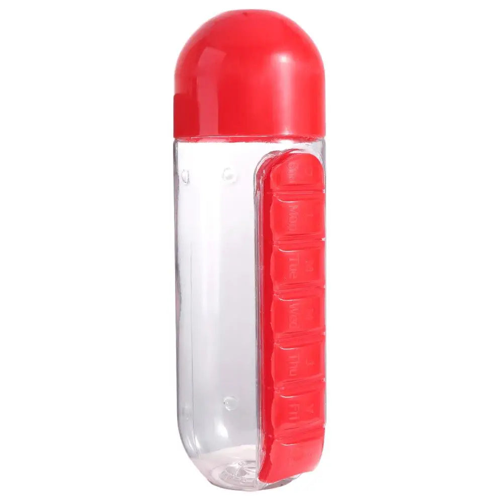 2-in-1 Water Bottle with 7-Day Pill Organizer