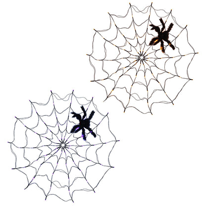 Halloween Spider Web Light With Hairy Spider