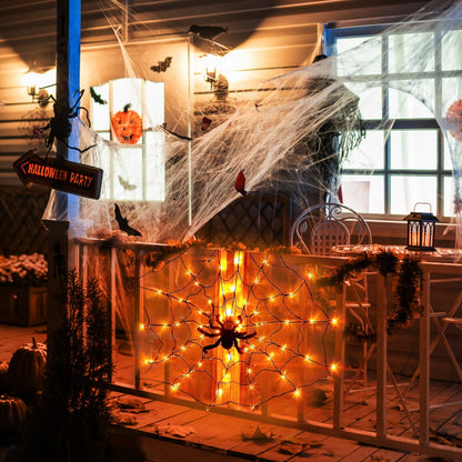 Halloween Spider Web Light With Hairy Spider