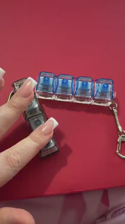 LED Light Up Keychain Fidget Toy Keyboard Clicker