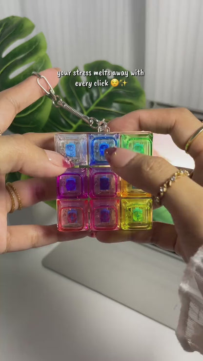 LED Light Up Keychain Fidget Toy Keyboard Clicker