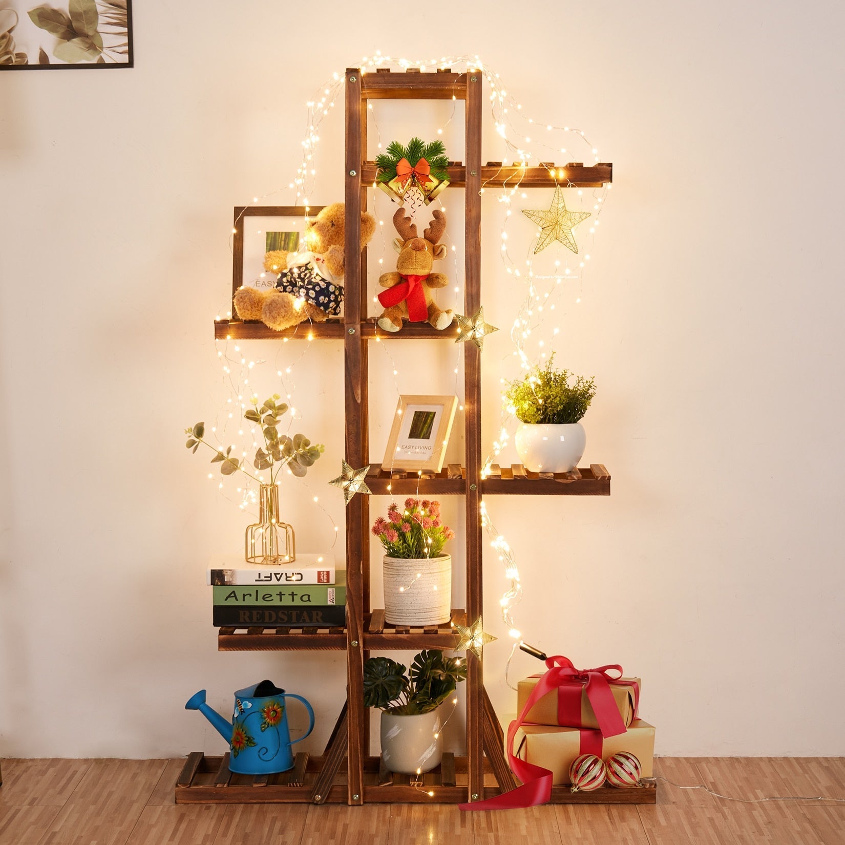 wooden-tiered-plant-stand