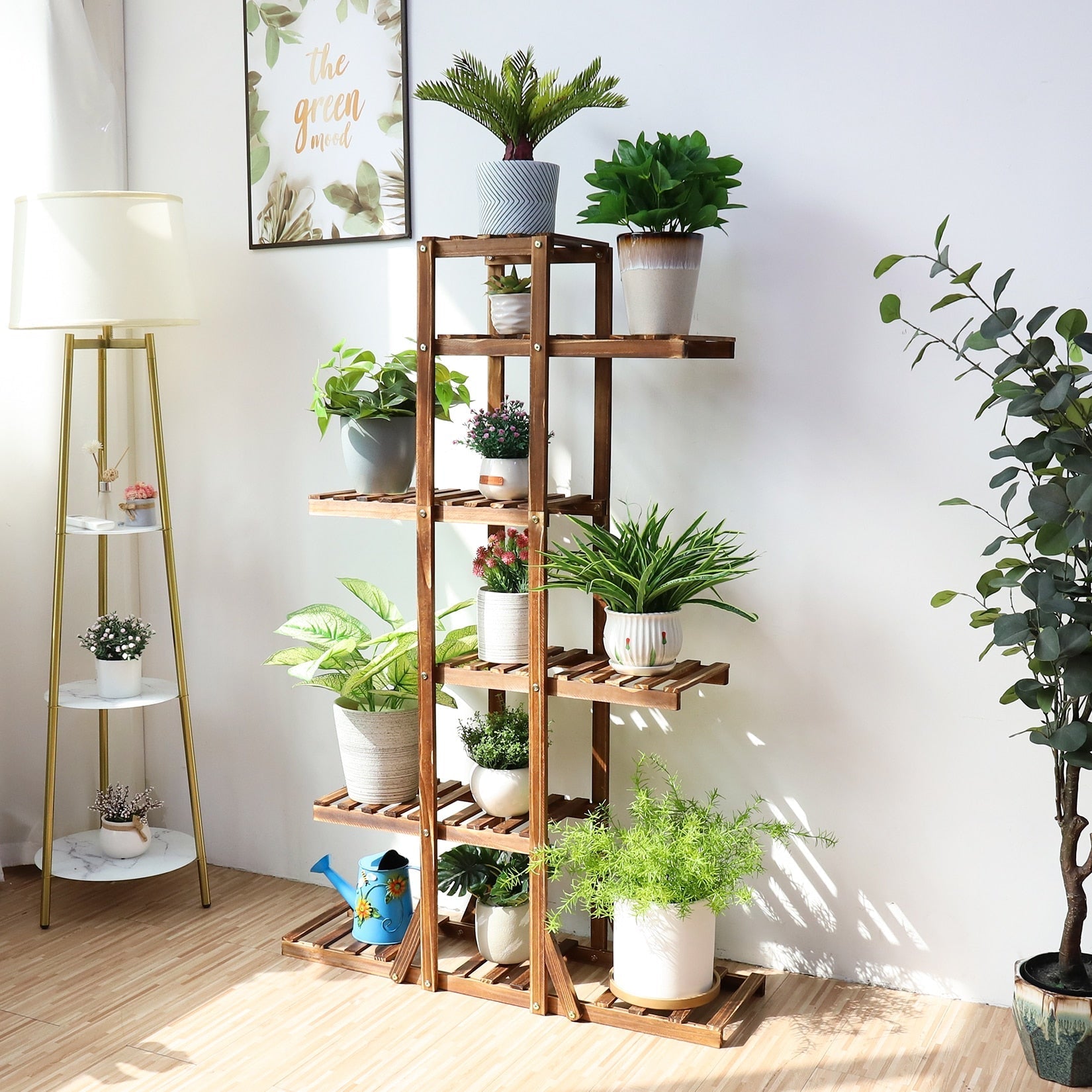 wooden-tiered-plant-stand