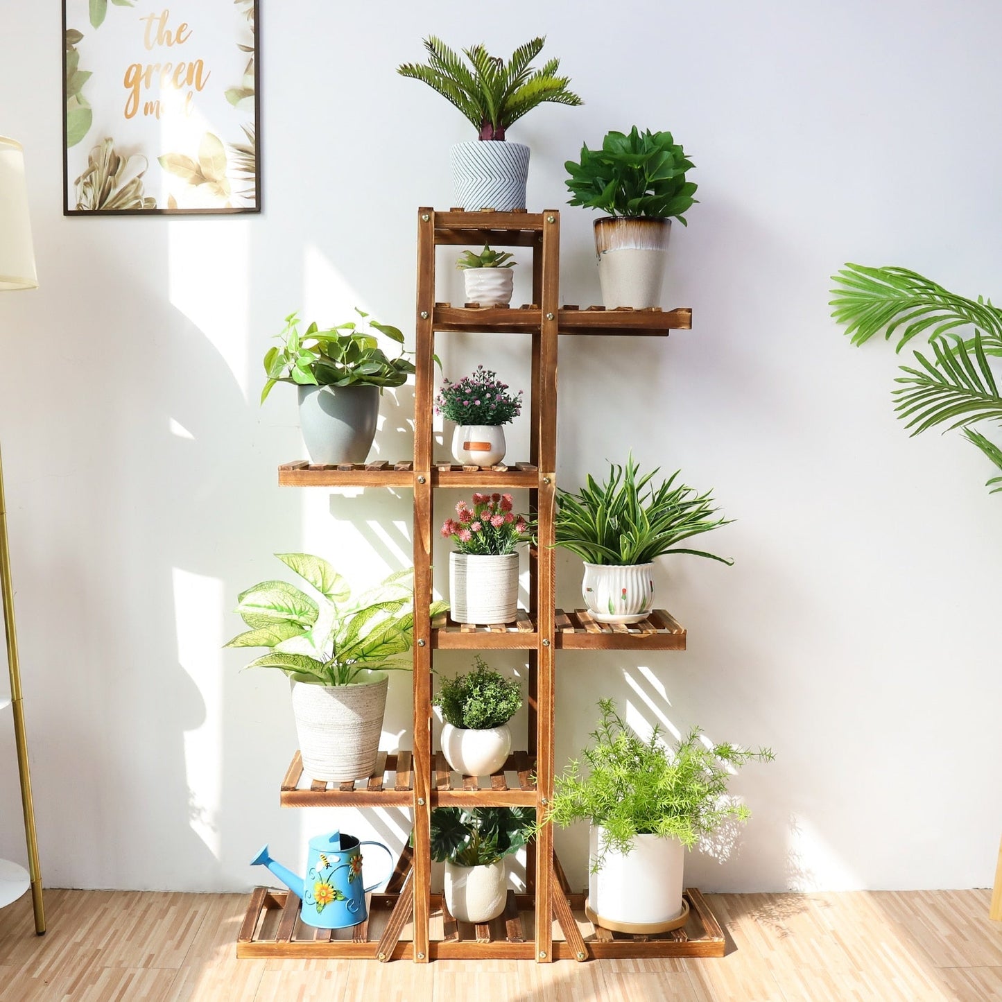 wooden-tiered-plant-stand