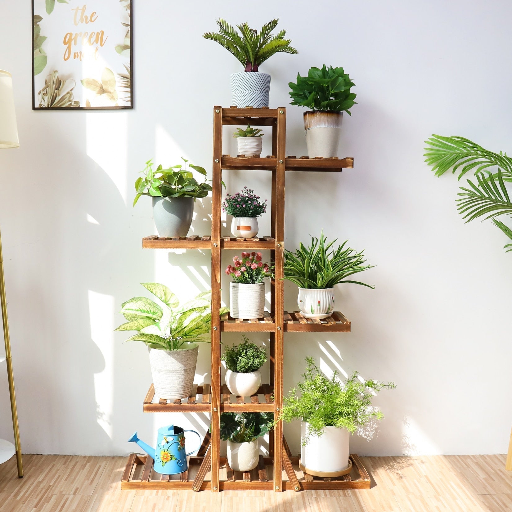 wooden-tiered-plant-stand