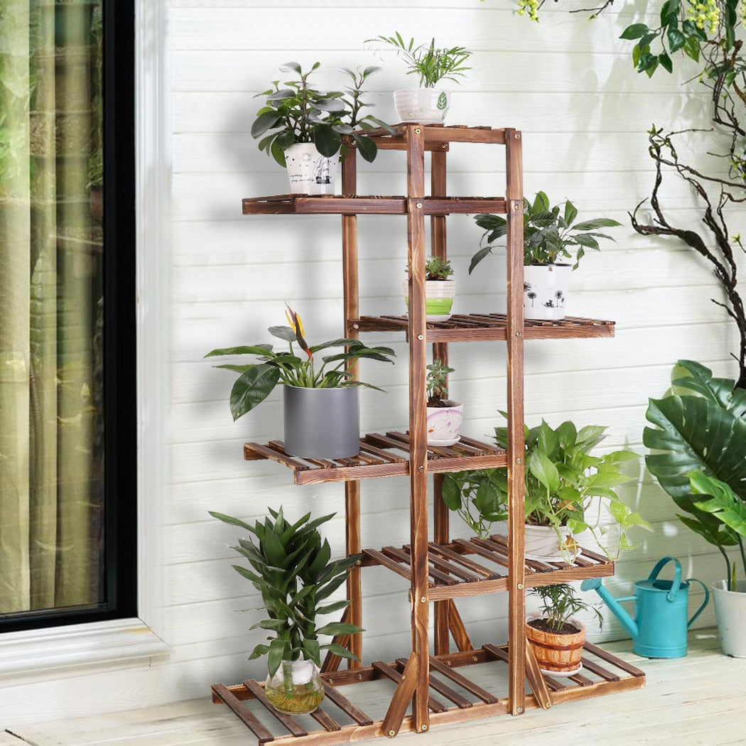 wooden-tiered-plant-stand