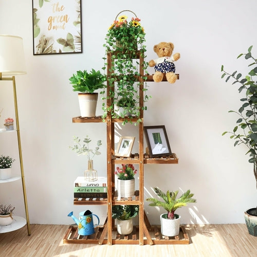 wooden-tiered-plant-stand